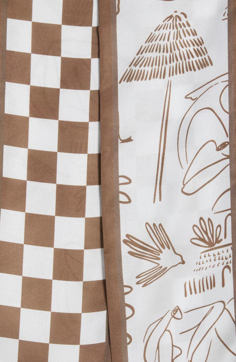 ELLIAN Satin Twilly Scarf, Alternate, color, Saddle