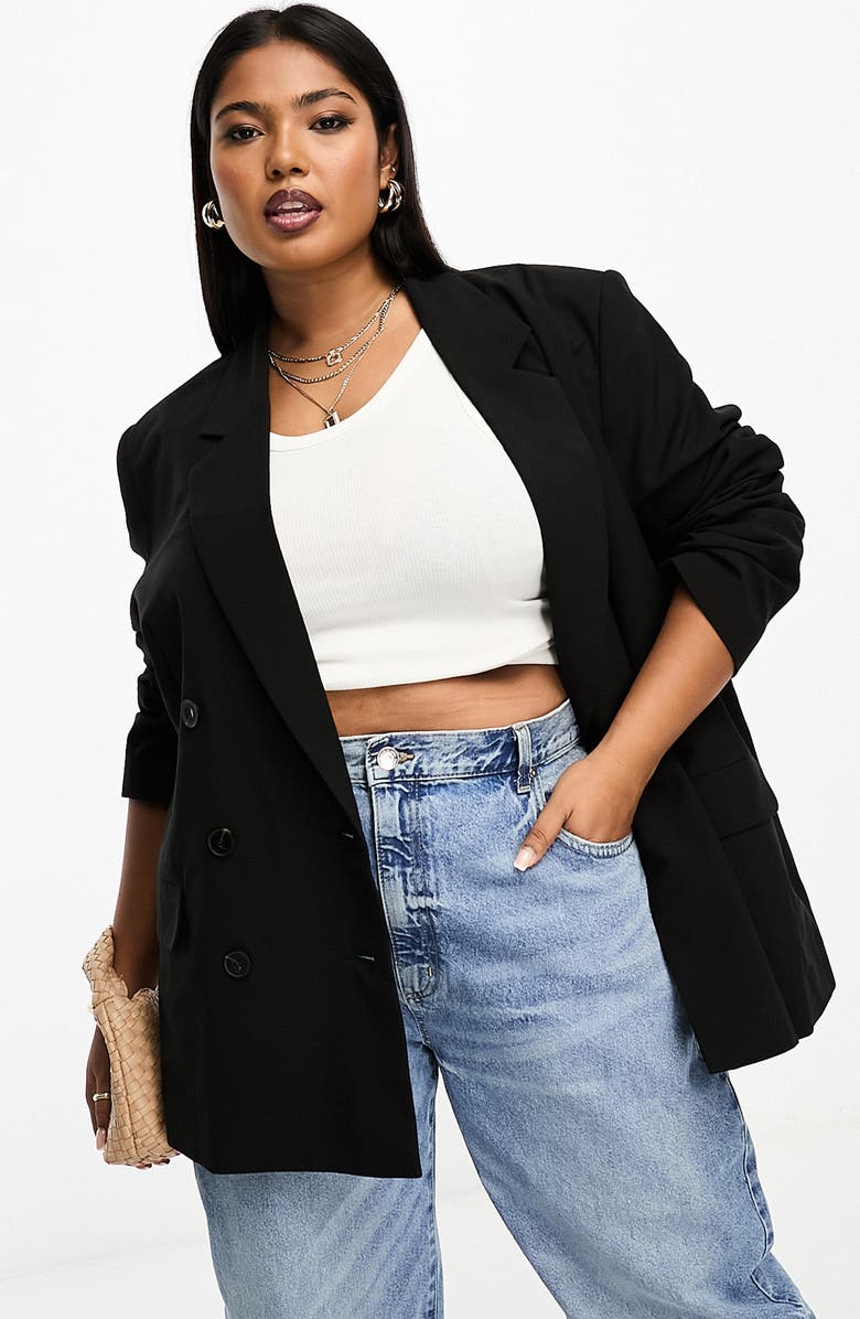 ASOS DESIGN Curve Double Breasted Blazer, Main, color, 