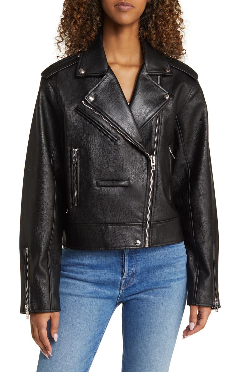 BLANKNYC Faux Leather Moto Jacket, Alternate, color,