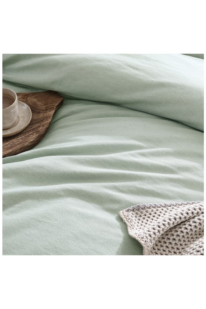 Washed Linen & Cotton Duvet Cover & Sham Set, Alternate, color, SAGE