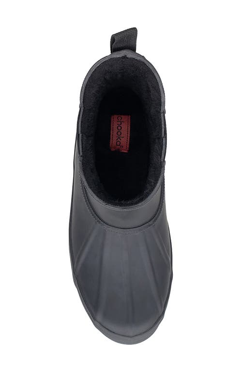 Chooka Waterproof Faux Fur Lined Chelsea Rain Boot In Black