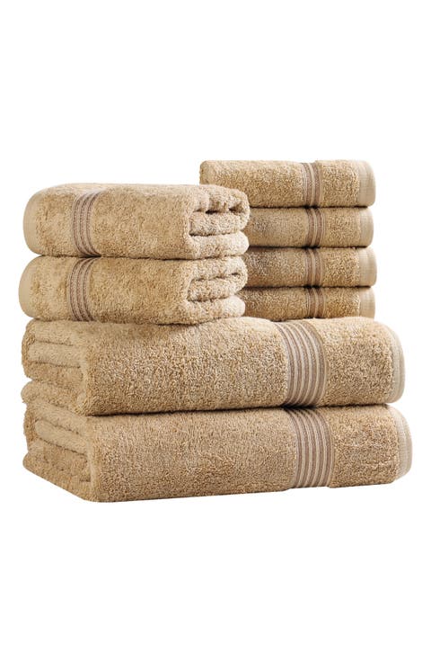 Egyptian Cotton Highly Absorbent Solid 8-Piece Towel Set