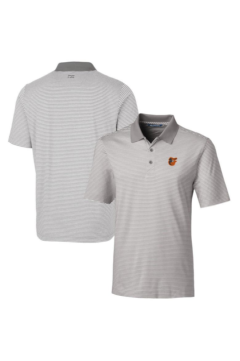 Men's Cutter & Buck  Gray Baltimore Orioles Forge Tonal Stripe Stretch Polo, Main, color, Gray