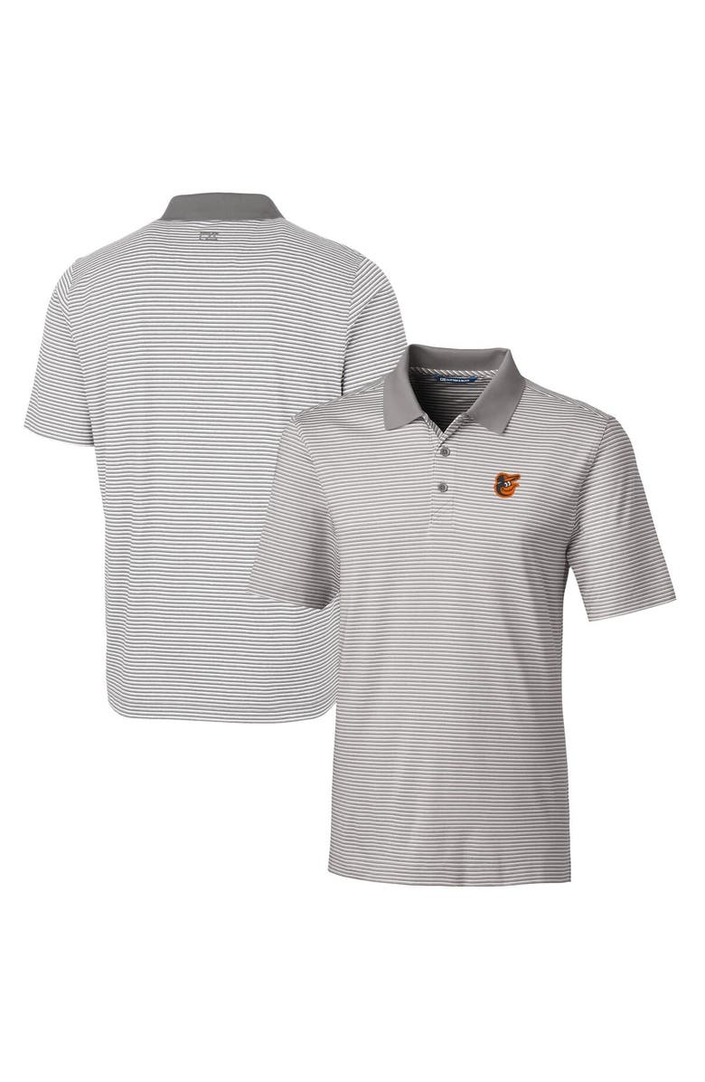 Cutter & Buck Men's Cutter & Buck Gray Baltimore Orioles Forge Tonal Stripe Stretch Polo, Main, color,