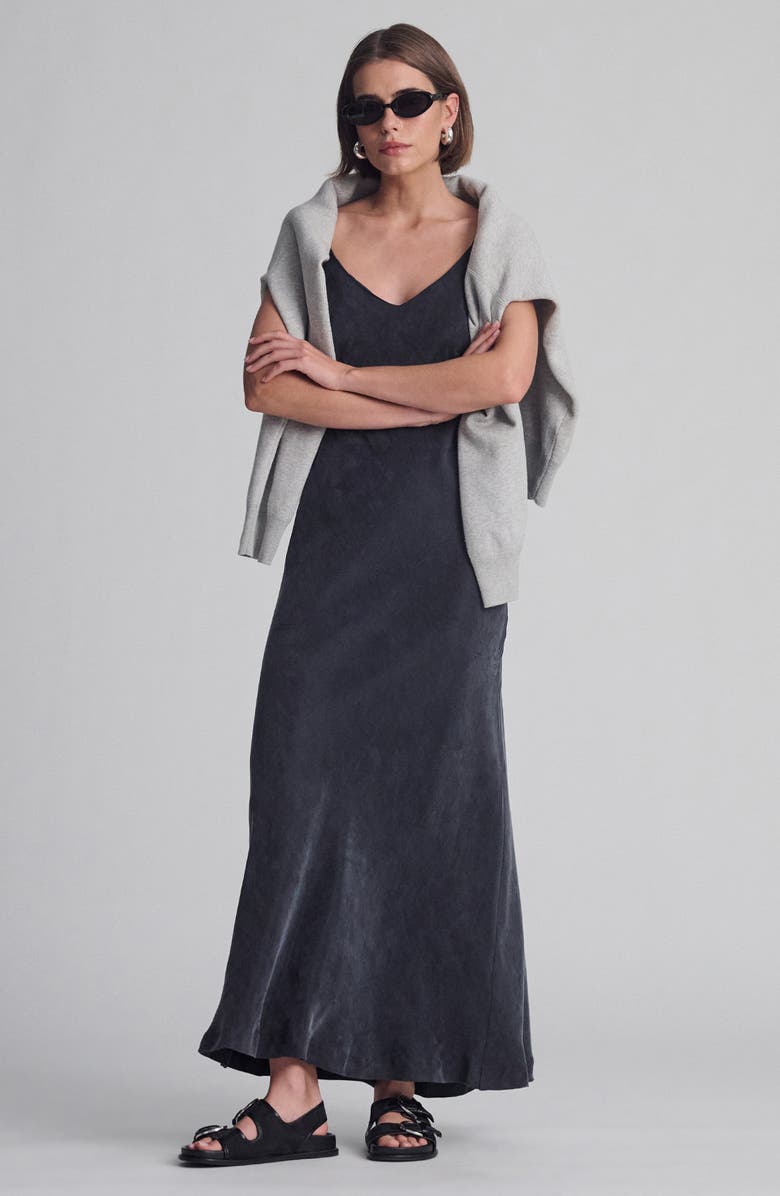 Mavi Jeans Maxi Slipdress, Alternate, color, Black