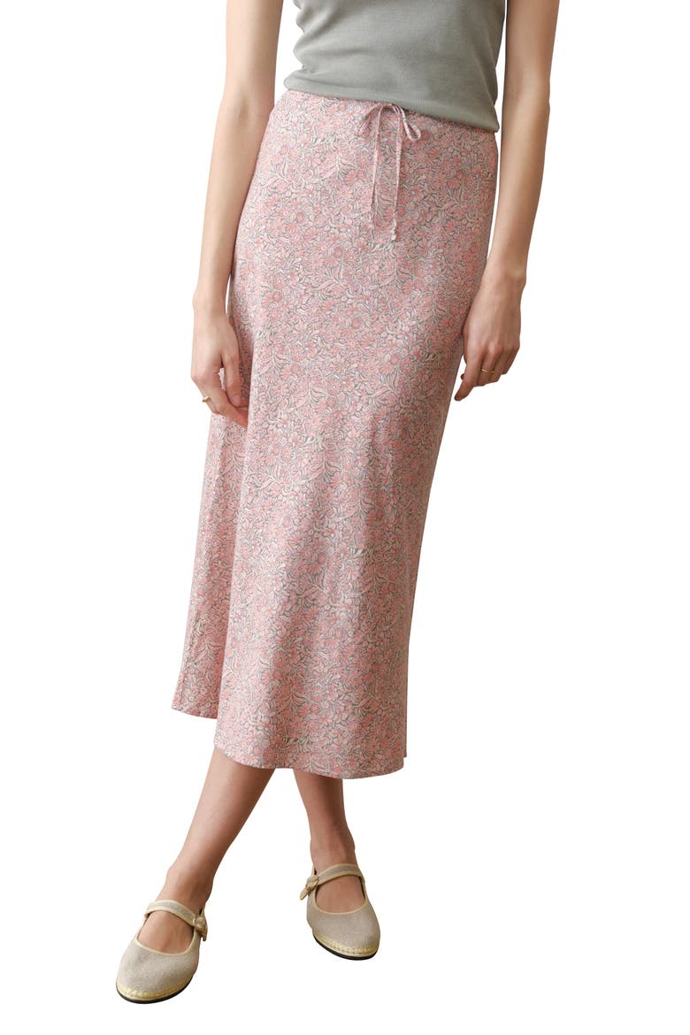 Avery Floral Hemp Blend Midi Skirt, Main, color, BOUQUET