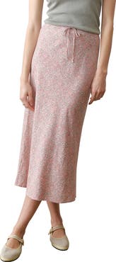 Marine Layer Avery Floral Hemp Blend Midi Skirt