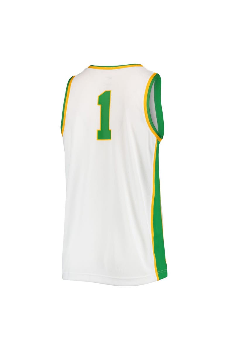 Nike Unisex Nike #1 White Oregon Ducks Women's Basketball Throwback Replica Jersey, Alternate, color, White