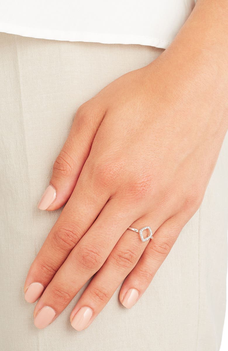 Monica Vinader Riva Mini Kite Diamond Stacking Ring, Alternate, color, Silver