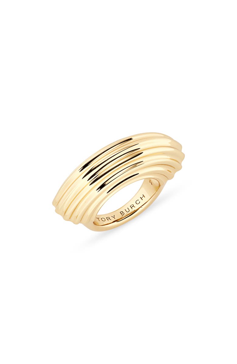 Tory Burch Ribbed Donut Ring, Main, color, 