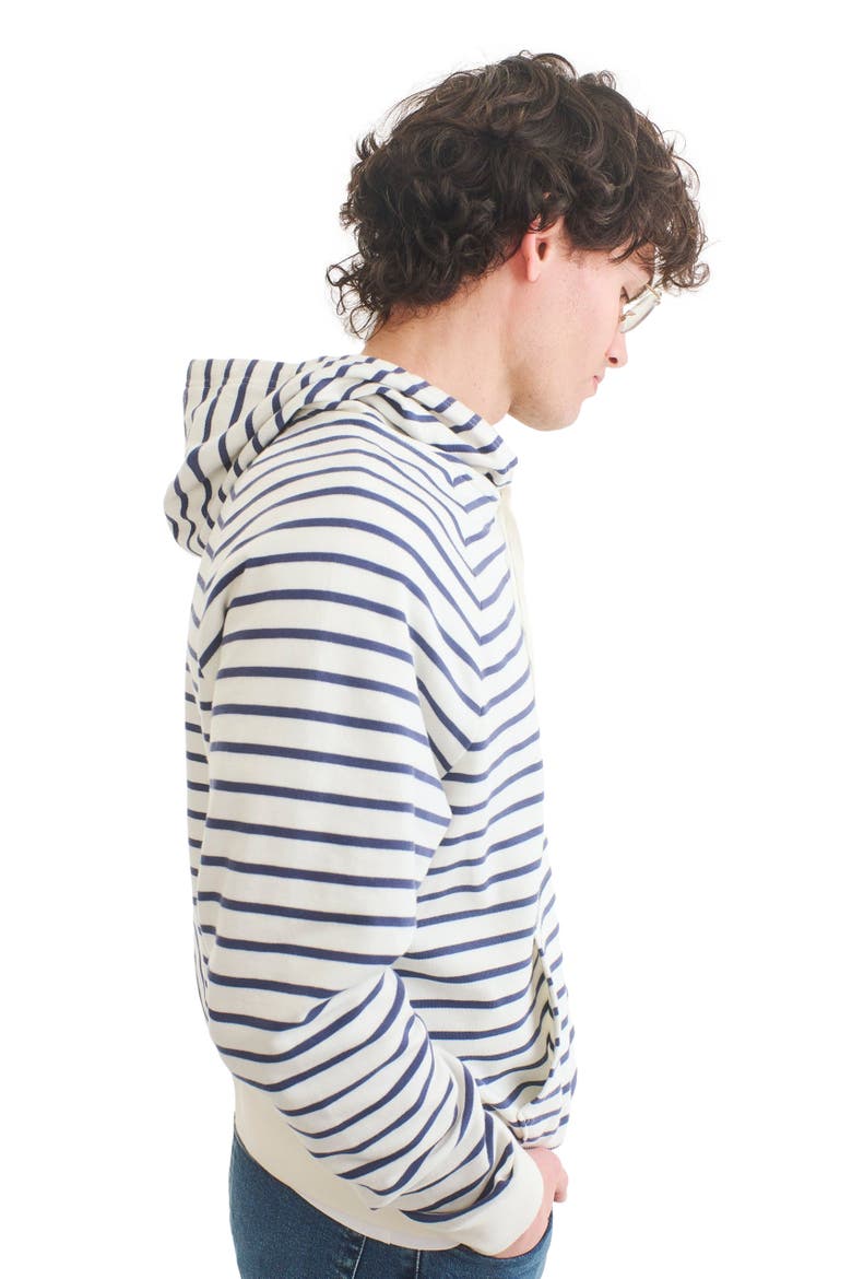 Unisex Fit Stripe Pullover Hoodie, Alternate, color, Sunwashed Navy Ivory Stripe
