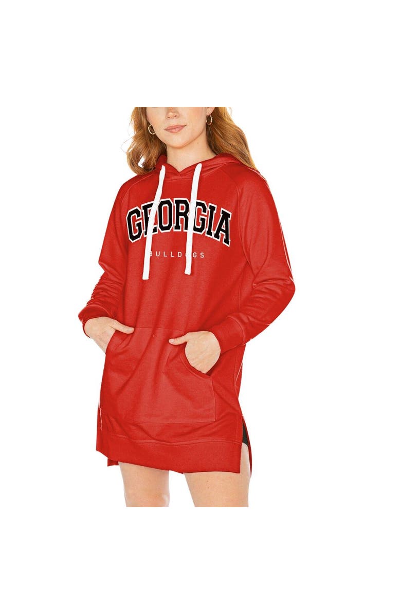 GAMEDAY COUTURE Women's Gameday Couture Red Georgia Bulldogs Take a Knee Raglan Hooded Sweatshirt Dress, Main, color, Red