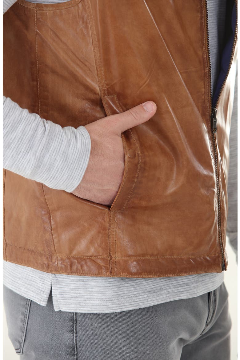 Lambskin Reversible Vest, Alternate, color, CAMEL