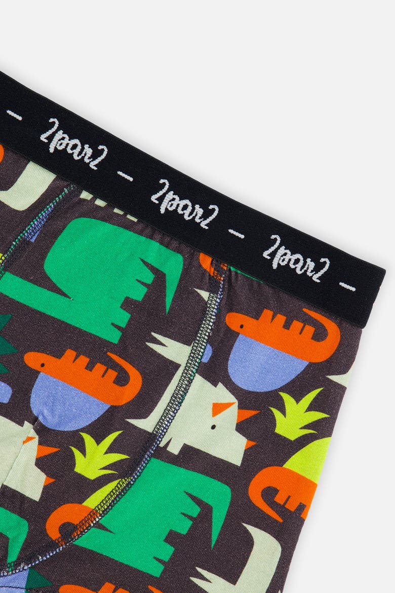 Animal Organic Cotton Elastic Waistband 3-Pack Boxers, Alternate, color, Animal Print