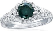 SOUZANA by Suzy Levian 14K White Gold 1.06ct Blue Diamond & 0.71cttw Diamond Ring