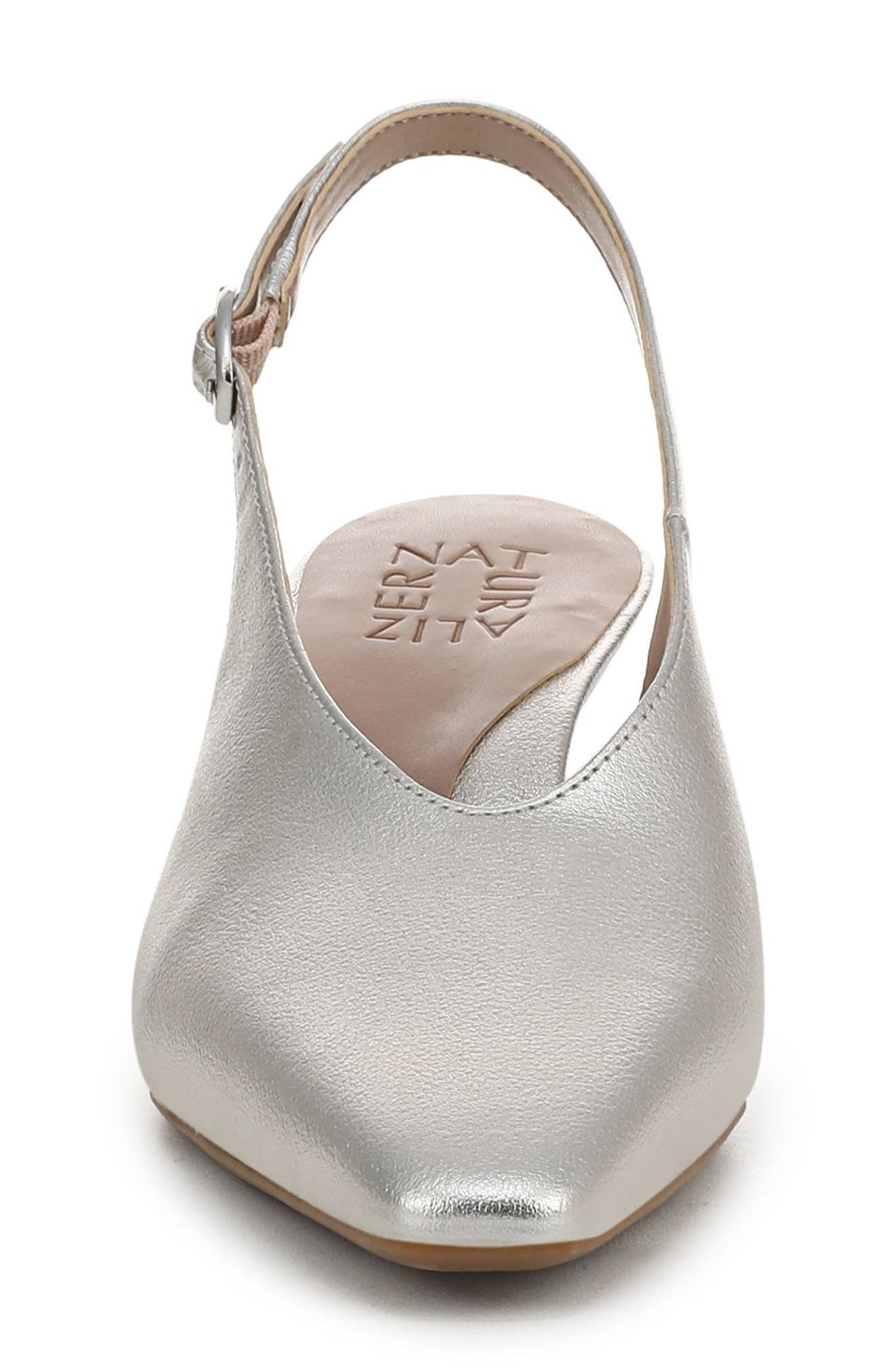 Naturalizer Embry Slingback Pump, Alternate, color, Silver Sand Faux Leather
