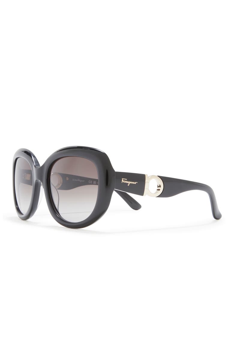 53mm Oversized Sunglasses, Alternate, color, BLACK