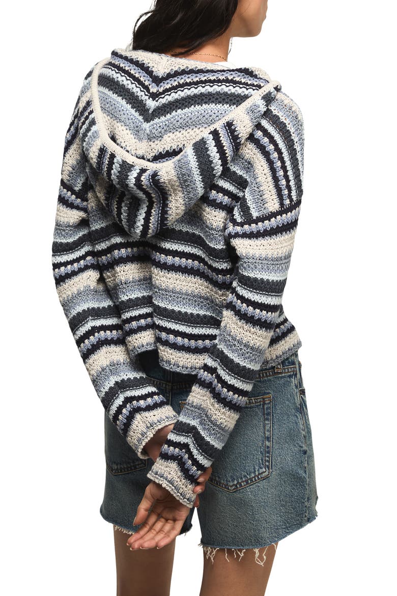 Baja Stripe Crochet Hoodie, Alternate, color, CADET NAVY