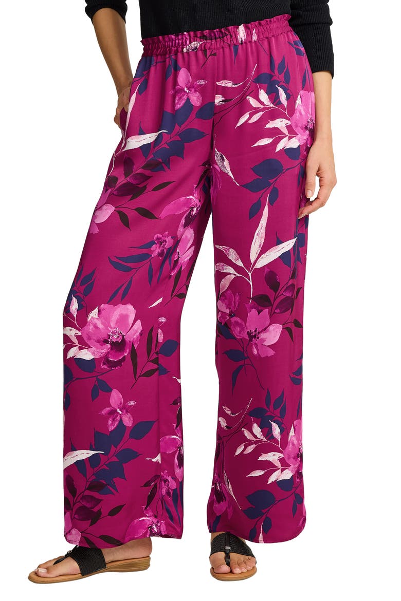 Sunset Shimmers High Waist Wide Leg Pants, Main, color, CABERNET CRUSH