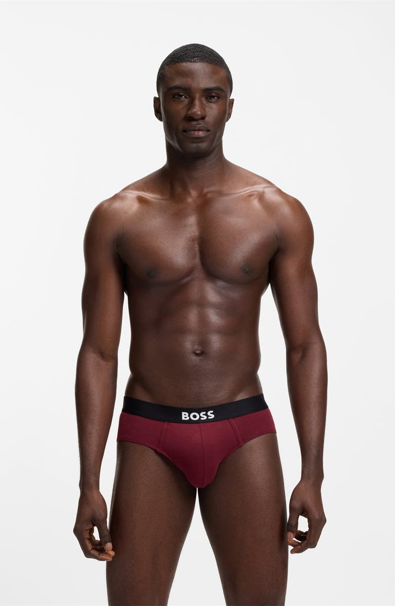 BOSS Assorted 3-Pack Power Stretch Cotton Briefs, Alternate, color, Black