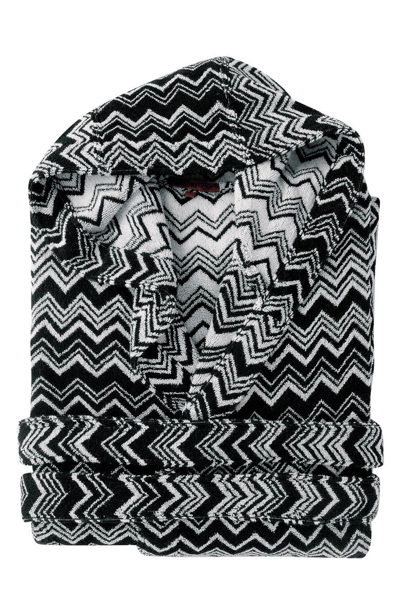 MissoniHome Missoni Keith Zigzag Hooded Bath Robe, Main, color, 
