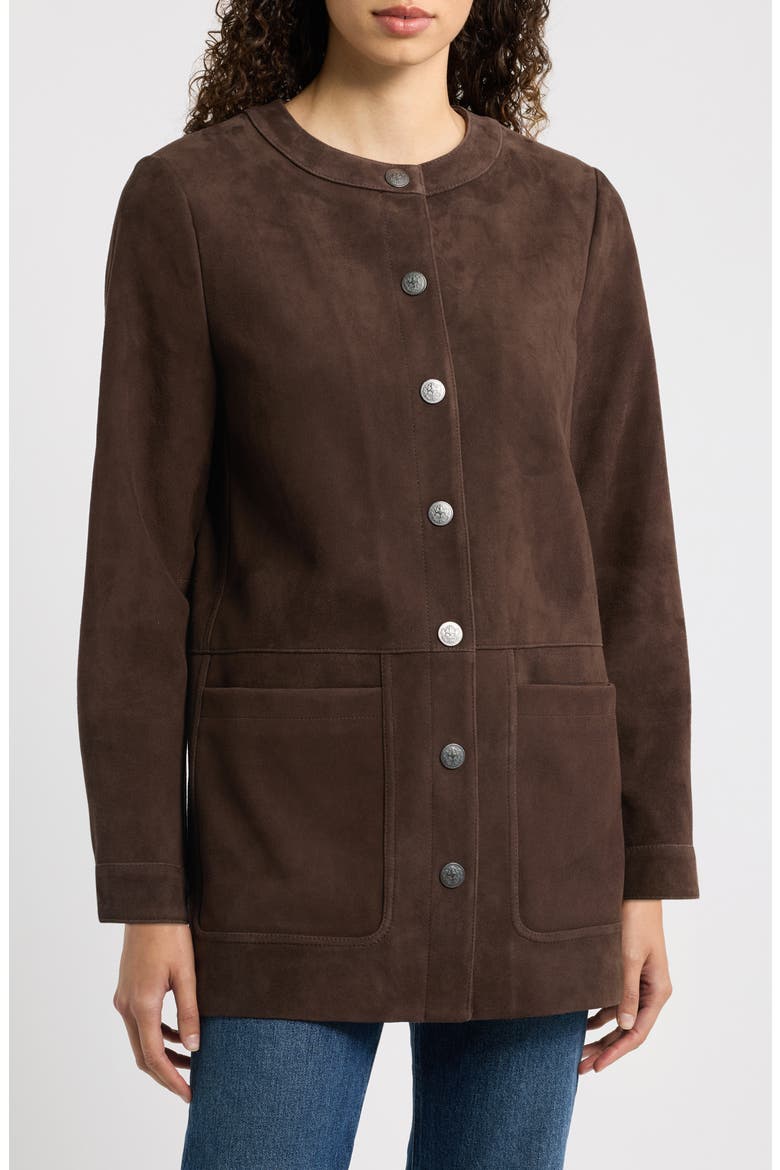 Linda Leather Coat, Alternate, color, ESPRESSO