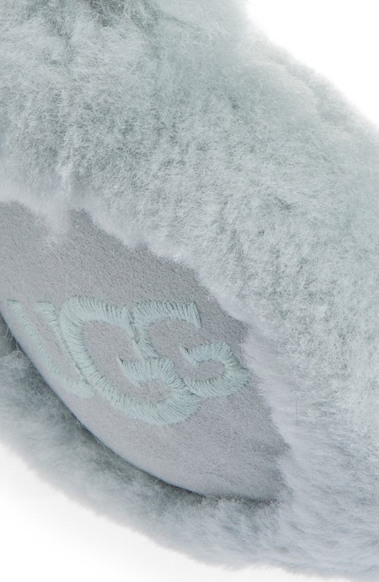 UGG<sup>®</sup> Logo Embroidered Genuine Shearling Earmuffs, Alternate, color, Grey Mist