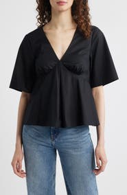 WAYF Zelma V-Neck Babydoll Top