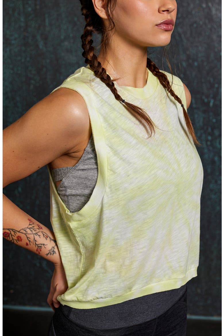 Free People FP Movement Love Tie Dye Tank, Main, color, KEY LIME COMBO