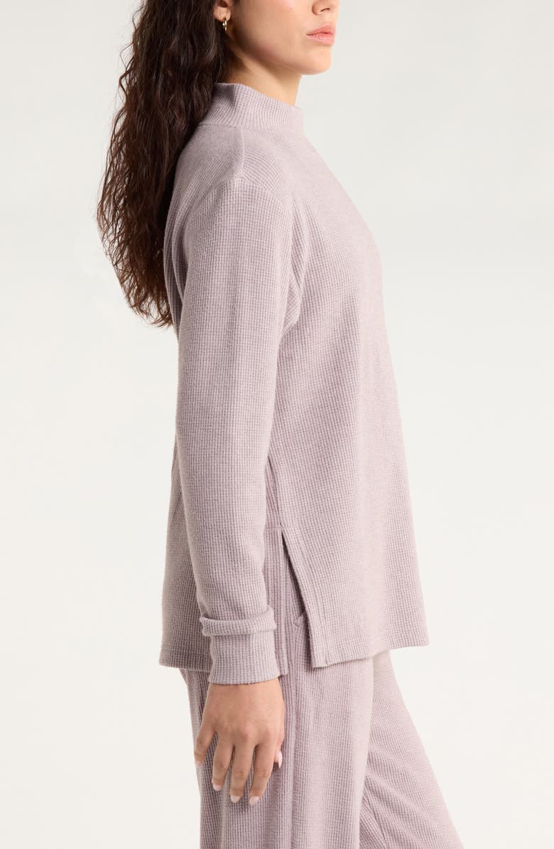 Zella Cozy Waffle Knit Tunic, Alternate, color, Purple Dove