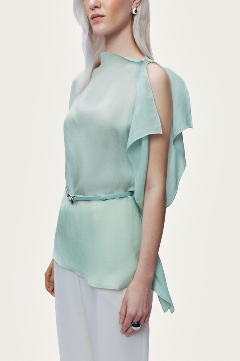 Sleeveless Woven Blouse, Alternate, color, Mint Green