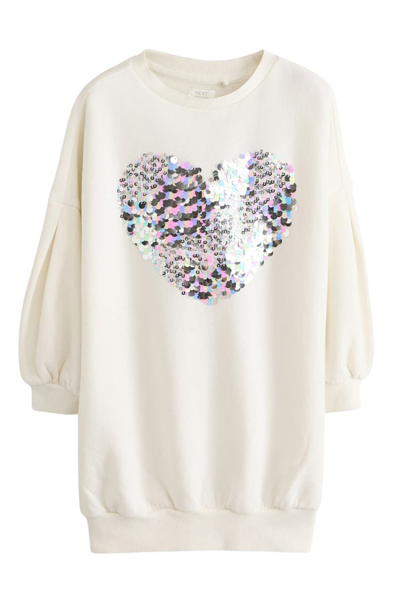 NEXT Kids' Sequin Heart Sweater Dress, Main, color,