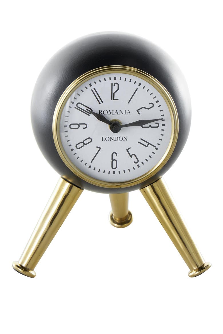 Modern Aluminum Metal Clock, Main, color, BLACK