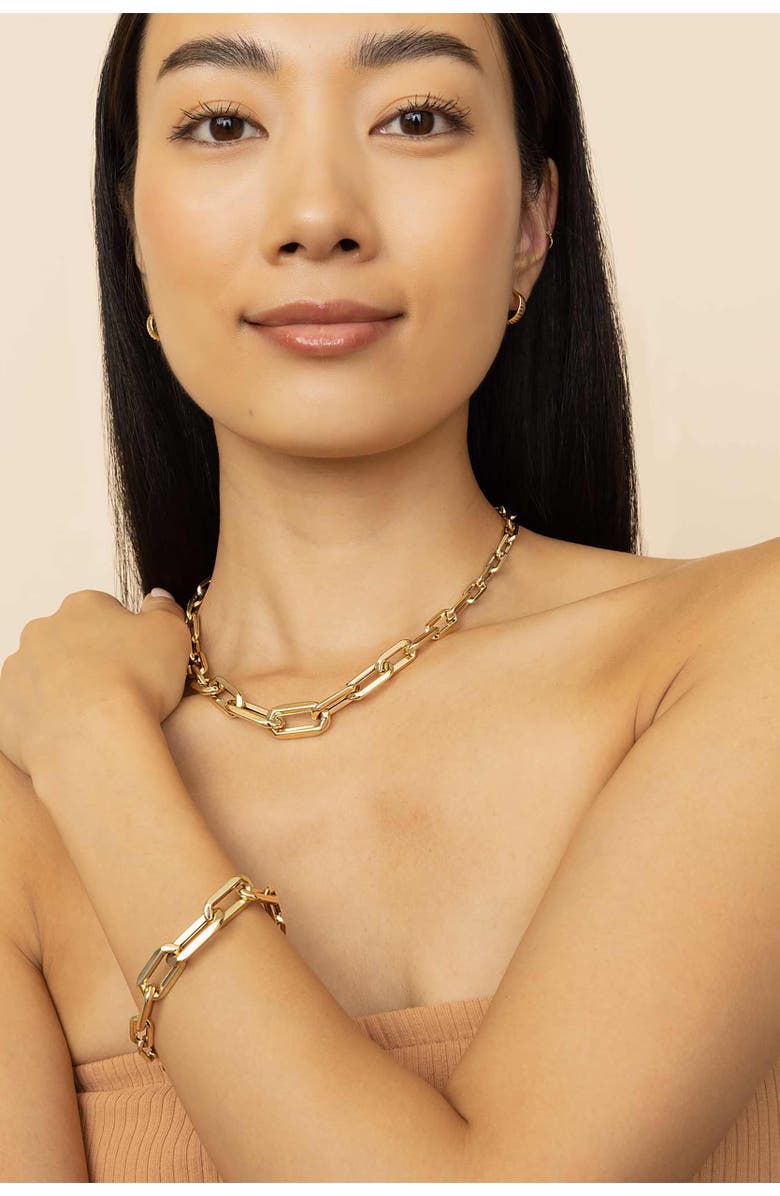 Oradina 14K Yellow Gold Aurum Link Bracelet, Alternate, color, 