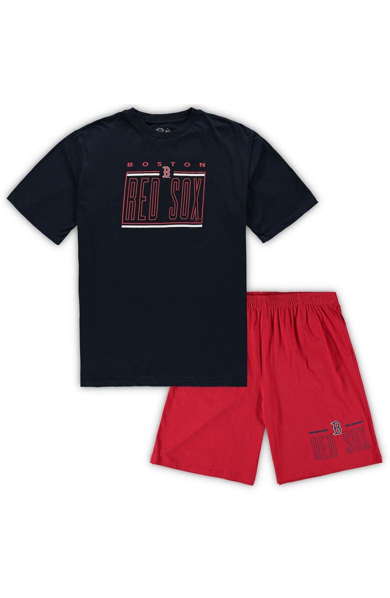 CONCEPTS SPORT Men's Concepts Sport Navy/Red Boston Red Sox Big & Tall T-Shirt & Shorts Sleep Set, Main, color,