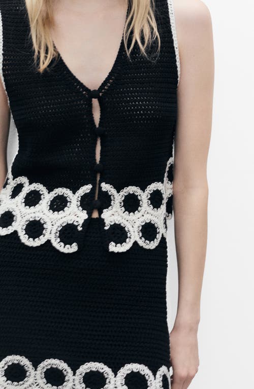 Mango Circle Print Crochet Vest In Multi
