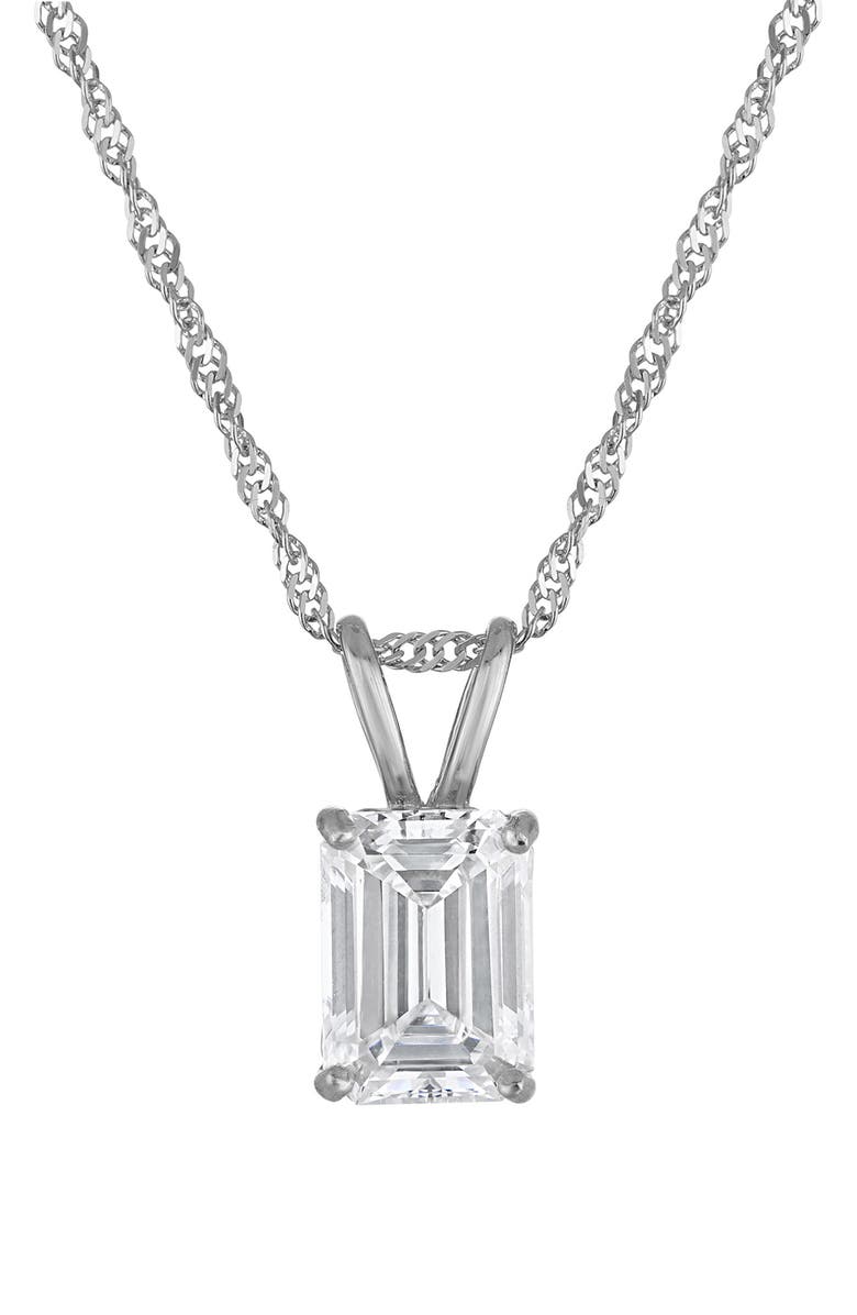 FZN 14K Gold Lab Grown Diamond Pendant Necklace, Main, color, White