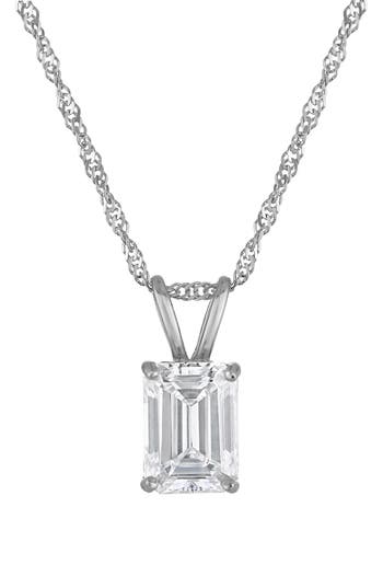 Fzn 14k Gold Lab Grown Diamond Pendant Necklace In White