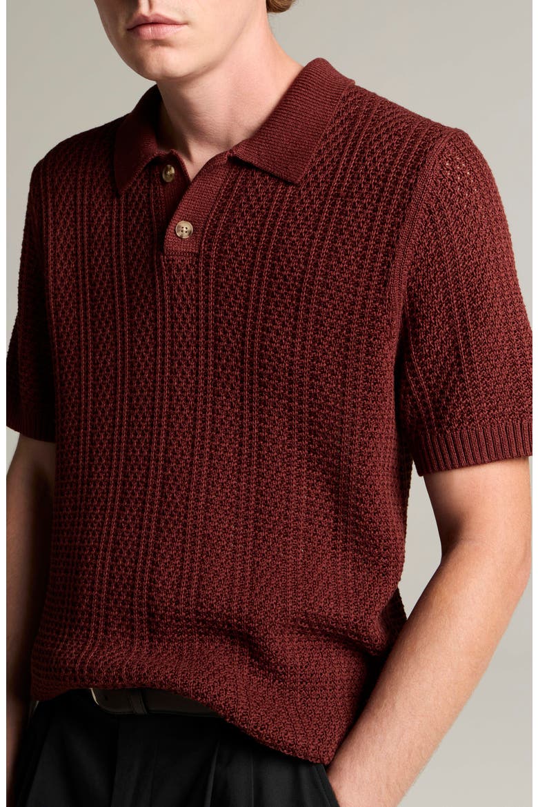 Seed Stitch Polo Sweater, Alternate, color, DEEP SATIN