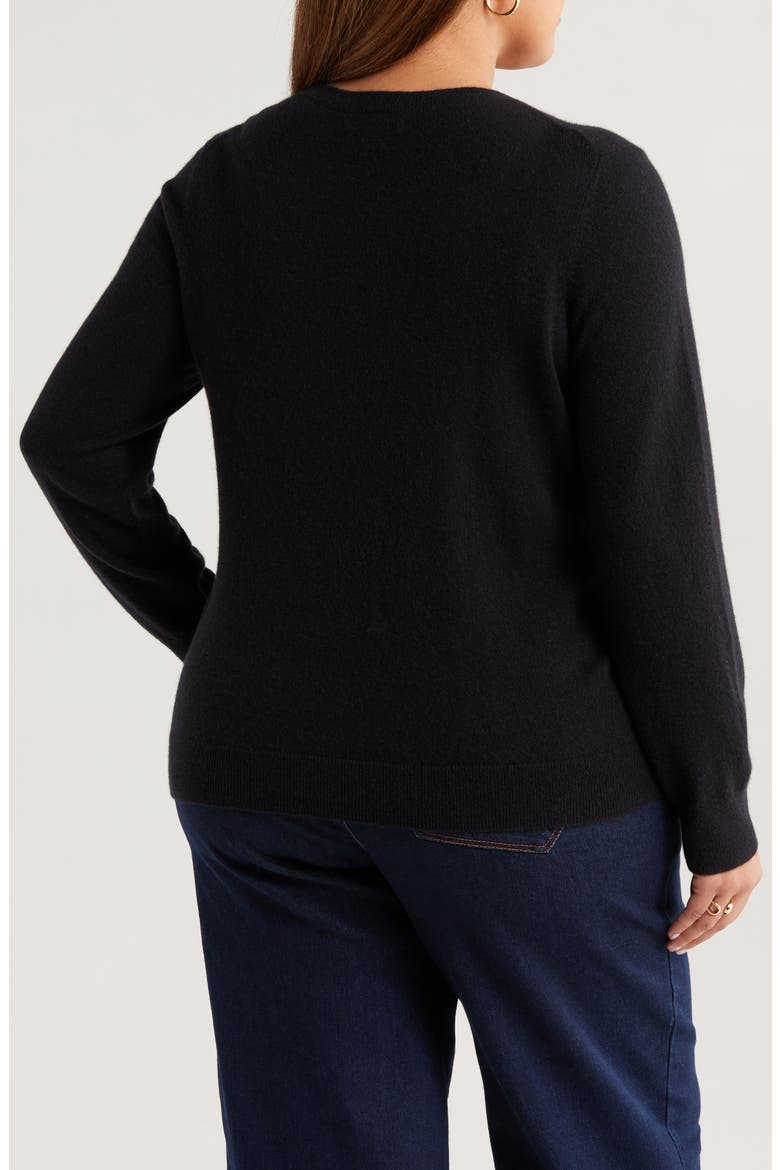 Cashmere Crewneck Sweater, Alternate, color, BLACK ROCK