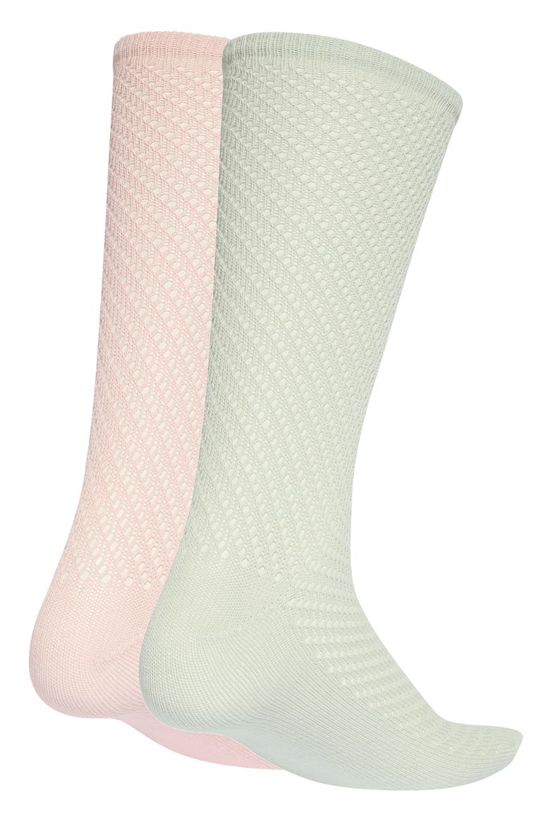 2-Pack Crochet Crew Socks, Alternate, color, SANDY PINK
