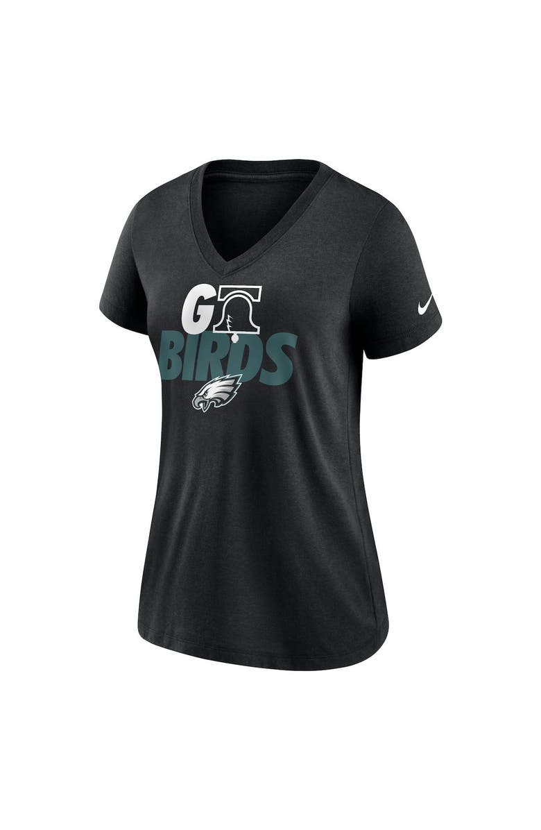 Nike Women's Nike Black Philadelphia Eagles Hometown Collection Tri-Blend V-Neck T-Shirt, Alternate, color, 