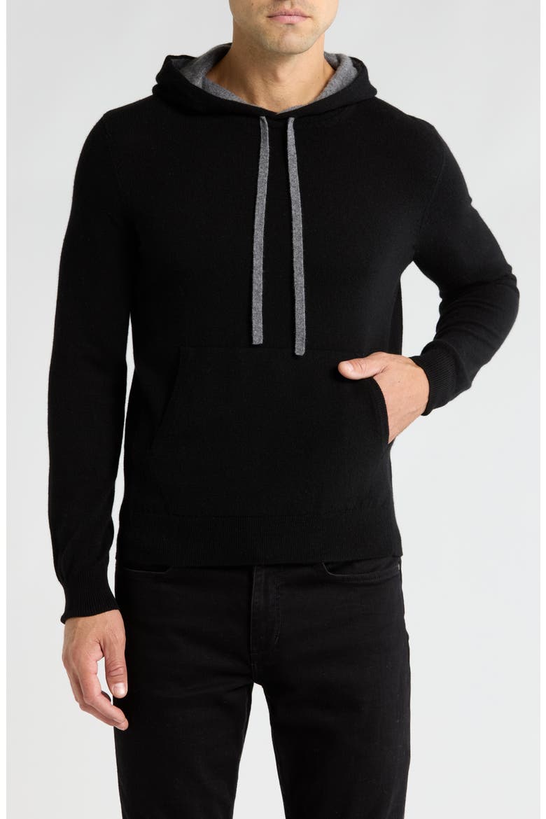 Relaxed Cashmere Hooded Sweater, Main, color, BLK