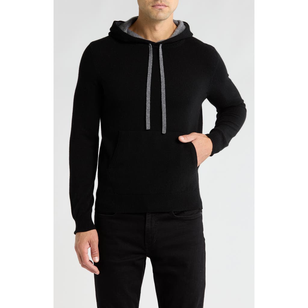 Amicale Relaxed Cashmere Hooded Sweater In Blue