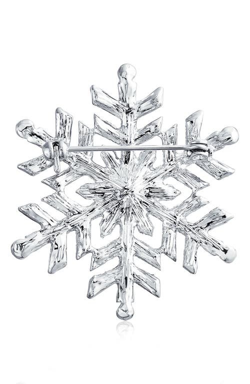 Bling Jewelry Crystal Snowflake Brooch In Metallic