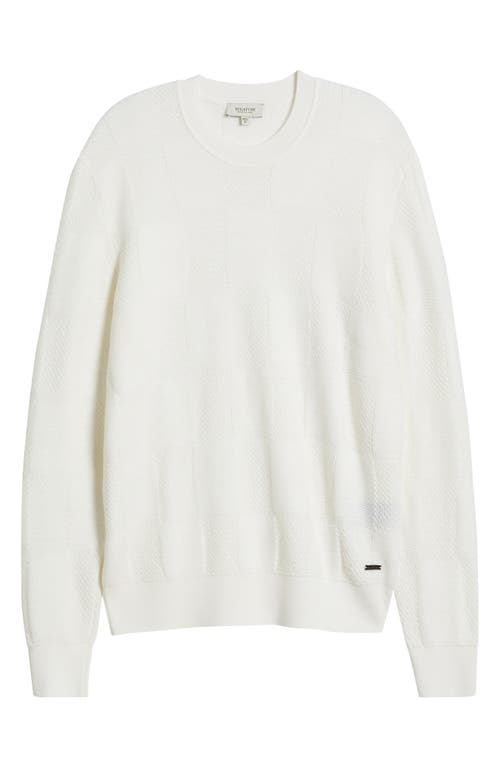 Bugatchi Jacquard Check Merino Wool Sweater In Chalk