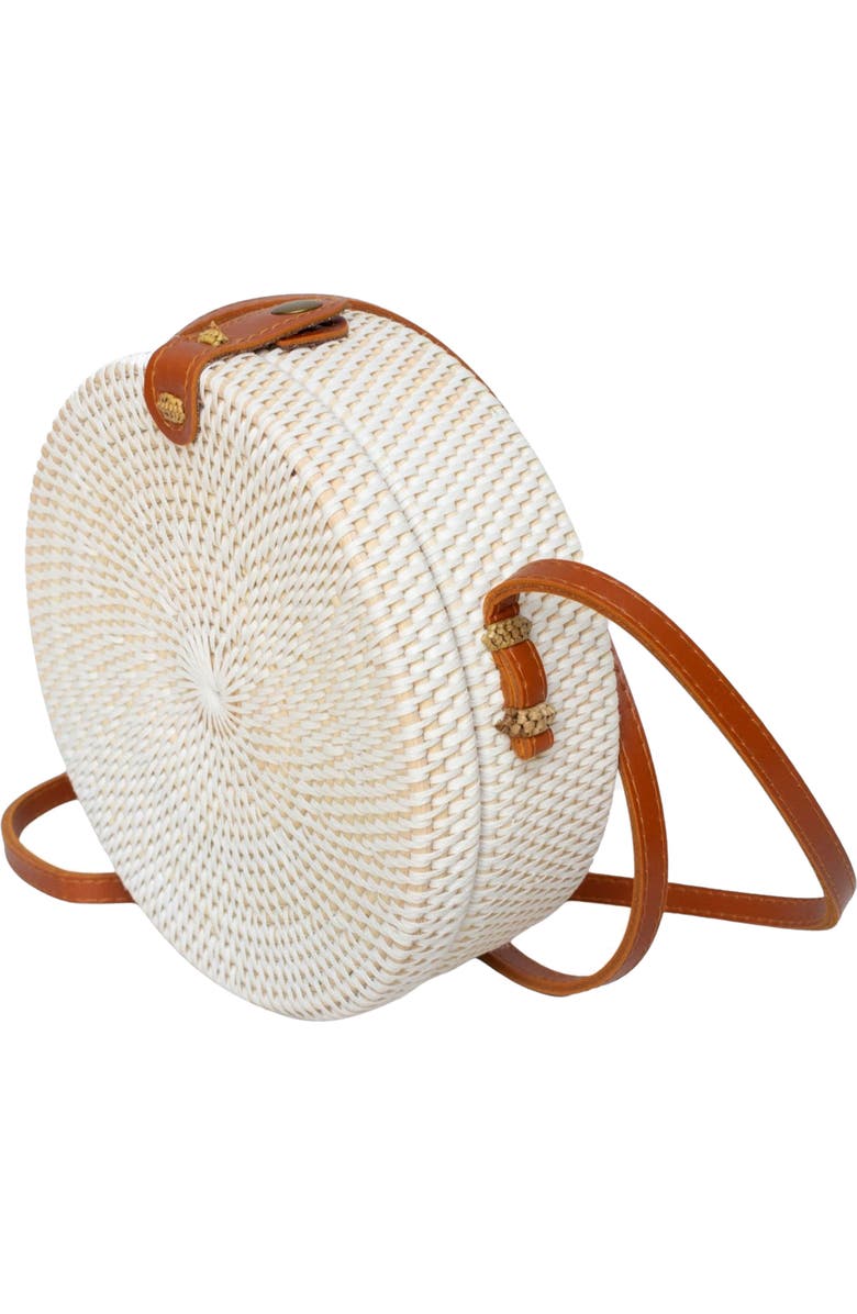 Jelavu Ata Bali Rattan Canteen Crossbody Bag, Alternate, color, White