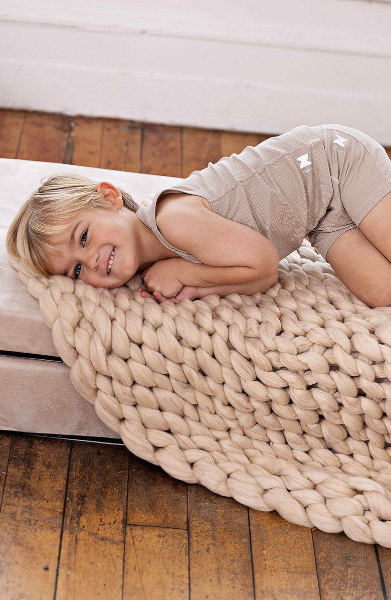 NoggiWear Ribbed Tank Tops, Alternate, color, Taupe / White