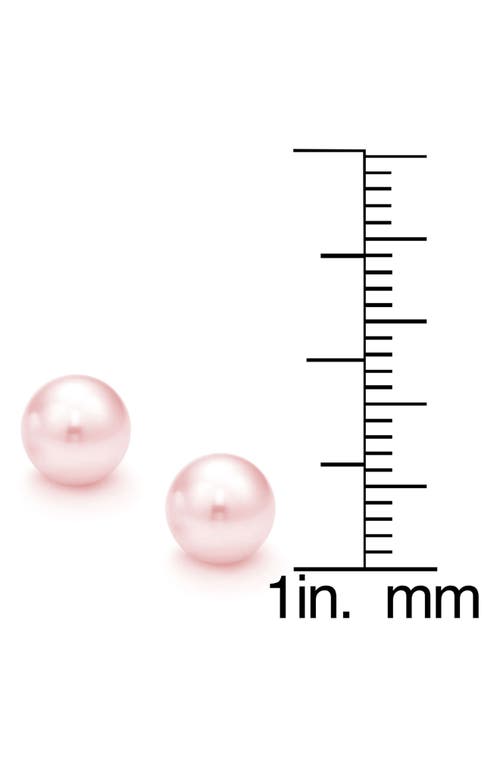 Suzy Levian Diamonds Freshwater Pearl Stud Earrings In Pink