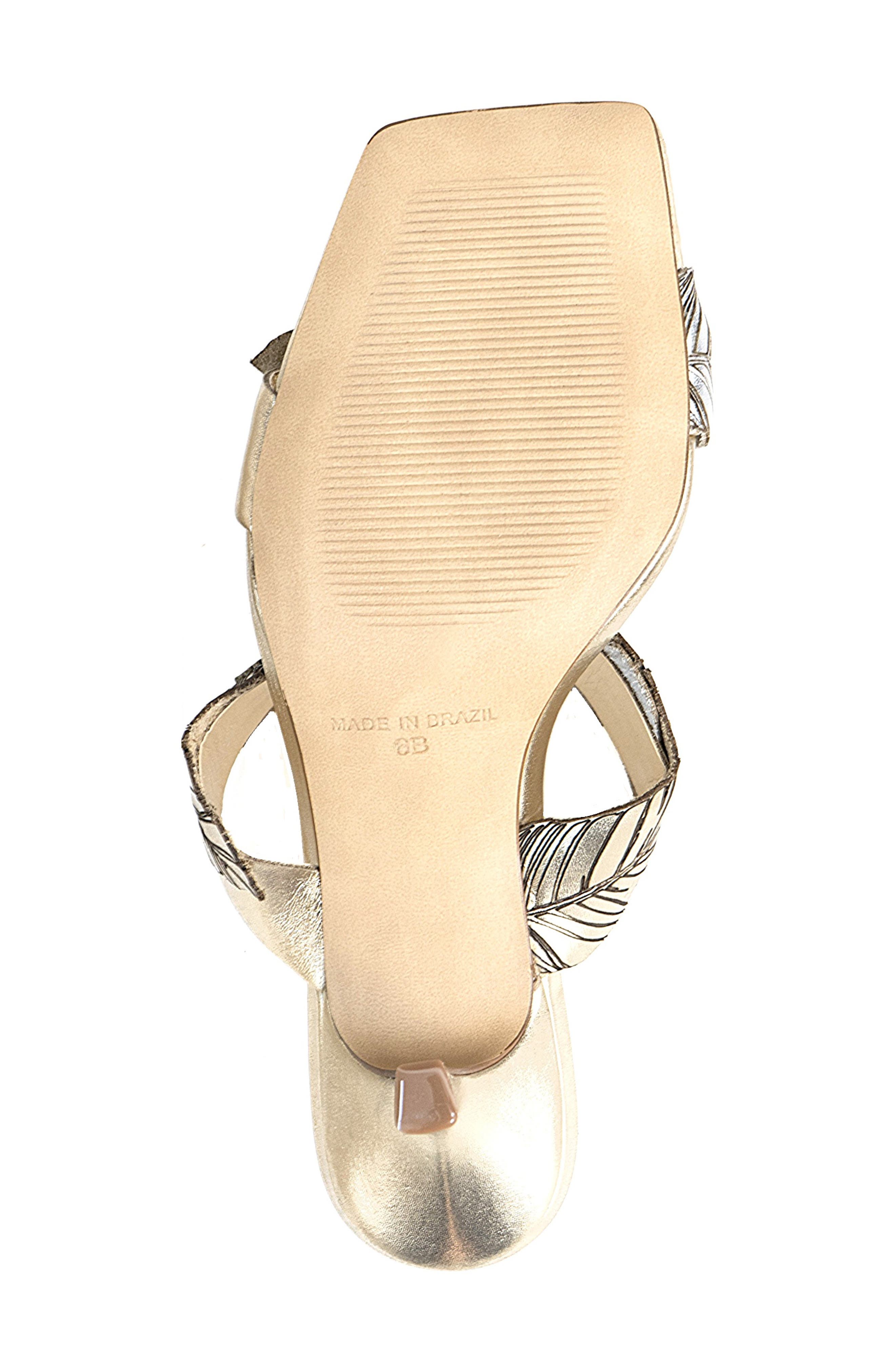 Lina Leather Slide Sandal, Alternate, color, GOLD